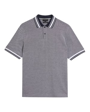 Ted Baker Phenes Regular Fit Textured Navy Polo Shirt