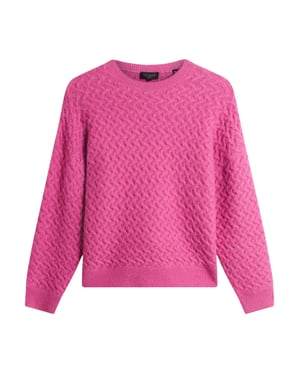 Ted Baker Morlea Horizontal Cable Relaxed Fit Pink Jumper