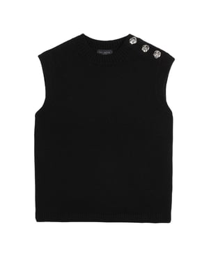 Ted Baker Rondher Rose Button Crew Neck Zwarte Tanktop