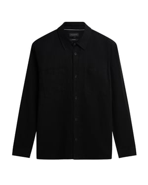 Ted Baker Shaww Delave Linen Black Overshirt