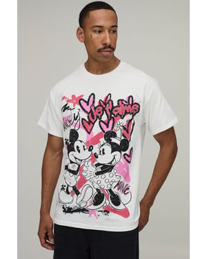 Oversized Minnie & Mickey License Print T-Shirt