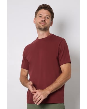 Wine Plain Crew Neck T-shirt
