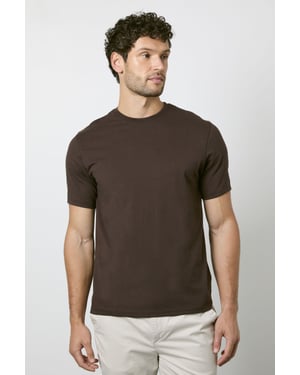 Dark Espresso Plain Crew Neck T-shirt