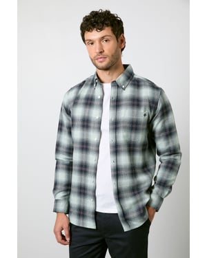 Green Western Check Long Sleeve Shirt
