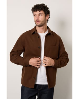 Chocolate Short Wool Look Jacket
