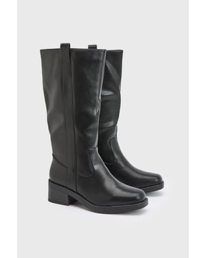 Wide Fit Benji Faux Leather Knee Boots