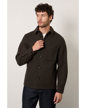 Dark Green Wool Look Short Jacket