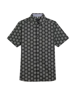 Ted Baker Pearsho Short Sleeve Circle Geo Black Shirt