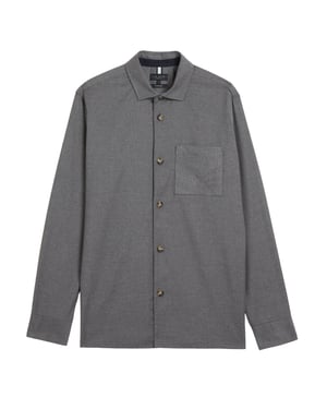 Ted Baker Gaius Oversized Wool Blend Light Grey Shirt