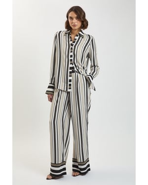 Petite Contrast Stripe Viscose Co Ord Trouser