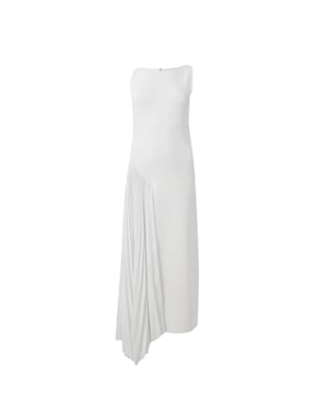 Ted Baker Azzina Sleeveless Knit Ivory Dress With Pleat Panel