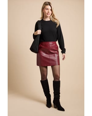 Croc Faux Leather Mini Skirt