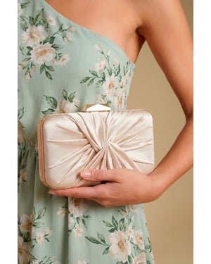 Beaut Satin Twist Clutch Bag