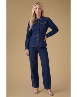 Premium Stud Detail Barrell Leg Jean