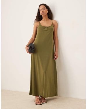 JDY camisole maxiklänning i khaki