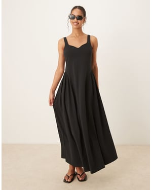 ASOS DESIGN sommarklänning maxi med full kjol i svart