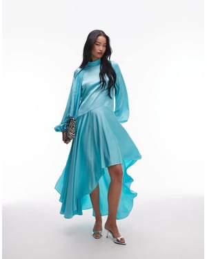 ASOS ARCHIVE satsmaxiklänning med sänkt midja och scarfdetalj i turkos