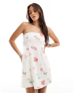 Hollister bandeau linneblandning mini klänning i frukttryck
