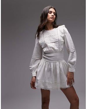 Topshop prärie mini teklänning i vitt