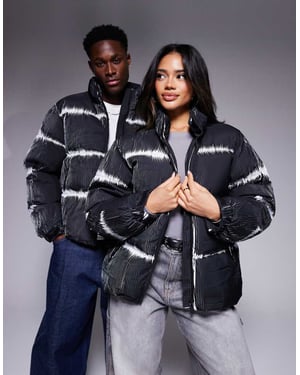 Sixth June unisex plisserad tvåfärgad pufferjacka i multi