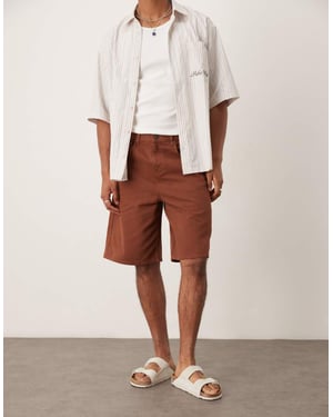 ASOS DESIGN lång längd mockalook jorts i brun