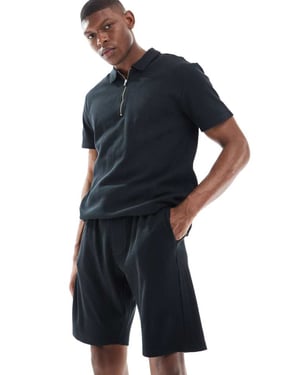 ONLY & SONS texturerade shorts set i svart
