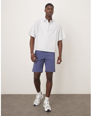 GANT slim fit twill chinoshorts i medelblå