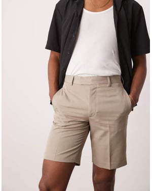 ASOS DESIGN smart raka shorts i mörk sten