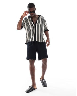 Jack & Jones våffelshorts i svart