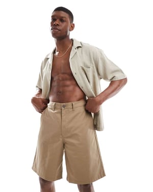 Jack & Jones baggy tung twill chino shorts i beige