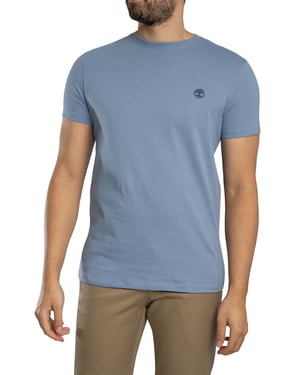 Timberland Slim Fit T-Shirt Met Geborduurd Logo, Blauw