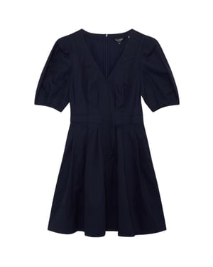 Ted Baker Uvita Mini-jurk Met Pofmouwen En V-hals In Marineblauw