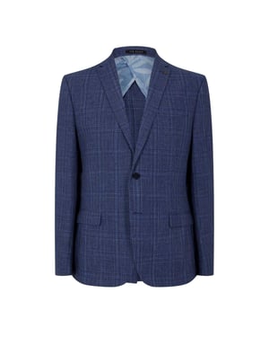 Ted Baker Herenjasje met ruitjes- en houndstoothpatroon (Luchtmacht Blauw)