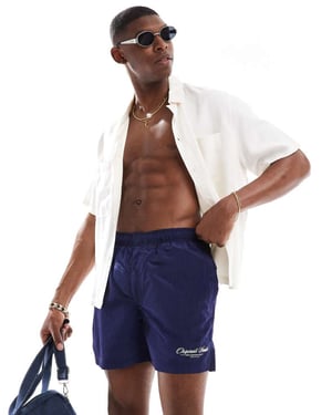Jack & Jones badbyxor med originaltryck i marinblått