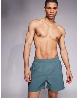 ASOS DESIGN badshorts i kort längd i grått