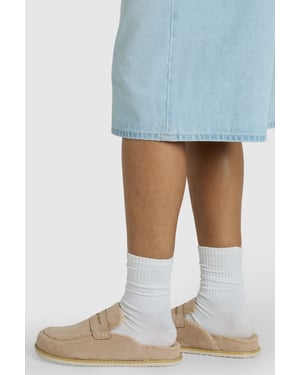 Faux Suede Fur Lined Closed Toe Clogs