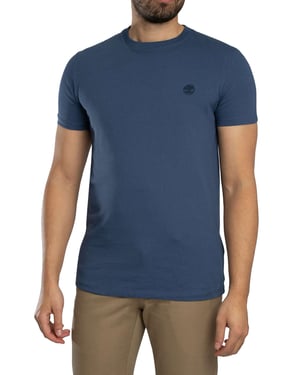 Timberland Slim Fit T-Shirt Met Geborduurd Logo, Blauw