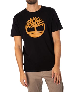 Timberland T-Shirt Met Boomlogo, Zwart