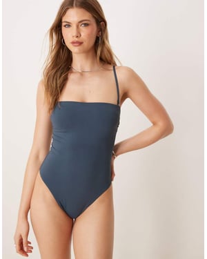 Calvin Klein bandeau baddräkt i marinblå