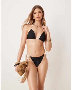 Abercrombie & Fitch flörtig bunden bikiniunderdel i svart