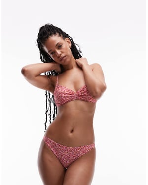 & Other Stories vridknut mikro bandeau bikiniöverdel med halterneckband och avtagbar vaddering i liten blommönster