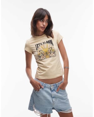 & Other Stories grafisk t-shirt med kort ärm i smörgul