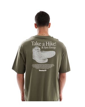 Timberland Ta en vandring ryggtryck t-shirt i grön