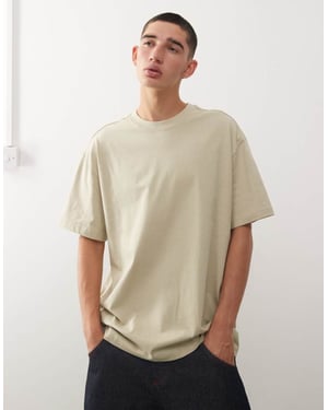 Weekday oversized t-shirt i khaki