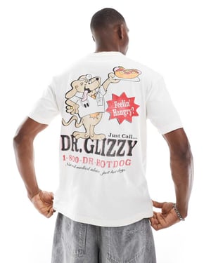 Hollister ryggtryck-t-shirt i krämfärgad