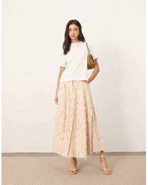 ARRANGE texturerad blomtryckt midi kjol i ecru
