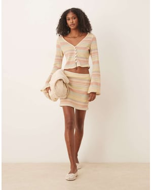 ASOS DESIGN koord mikro kjol i flerfärgad rand