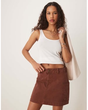 Dickies River Ranch västern mini kjol i cappuccino brunt
