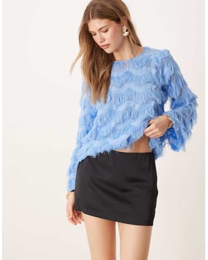 Abercrombie & Fitch mid rise hög glans mini skort i svart