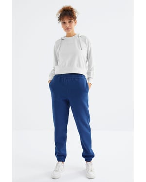 Dames Hoge Taille Fleece Joggingbroek